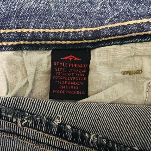 ELITE JEANS Women's MID-RISE Destroyed Denim Skinny Jeggins BLUE JEANS Sz 23/24 - Picture 4 of 11